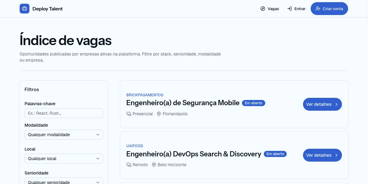 Screenshot of the Multi-tenant recruiting platform: from careers site to auditable pipeline project